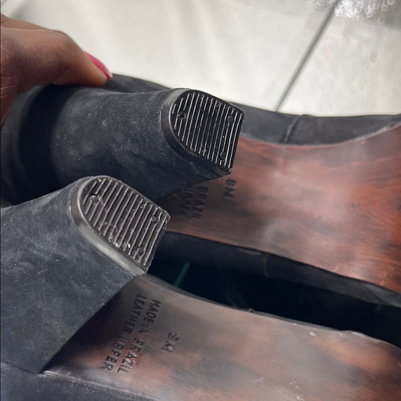 Vintage Y2K MIA Women's Black Velvet/Suede Lace Up Grannycore Ankle Boots Size 8 - Picture 9 of 16